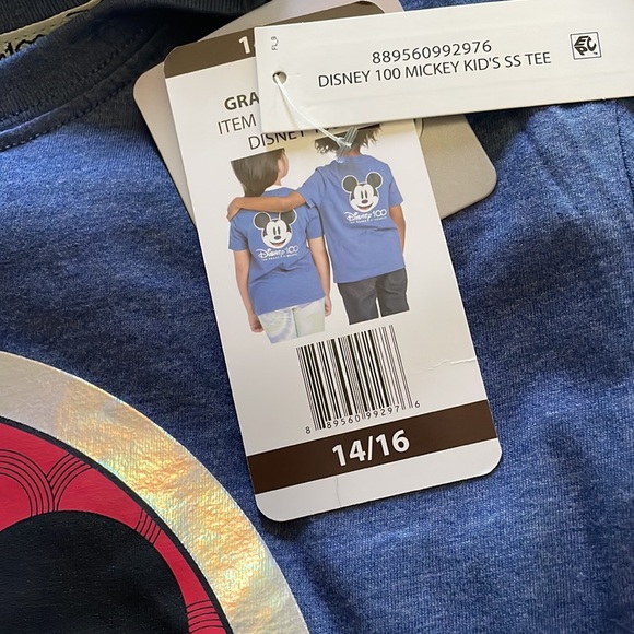 Unisex Disney 100 Years Mickey Mouse Shirt - Shiny Front and Back Graphics - Picture 8 of 10